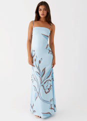 Aster Bloom Maxi Dress Blue Floral