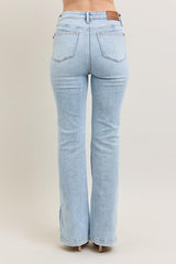 Hazel Blues® | Judy Blue Tummy Control Vintage Wash Side Slit Slim Boot Jeans