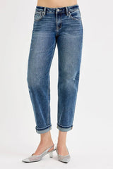 Hazel Blues® | RISEN Low Rise Crop Boyfriend Jeans