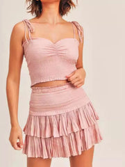 Hazel Blues® | Sweetheart Neck Cami and Skirt Set