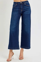 Hazel Blues® | RISEN High Rise Crop Wide Jeans