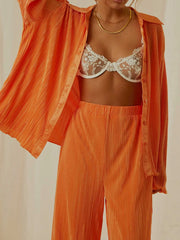 Hazel Blues® | Button Up Long Sleeve Top and Pants Set