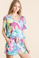 Hazel Blues® | BiBi Tie Dye French Terry Casual Shorts