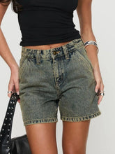 Hazel Blues® | Washed High Rise Denim Shorts
