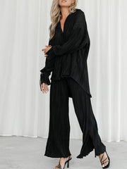 Hazel Blues® | Button Up Long Sleeve Top and Pants Set