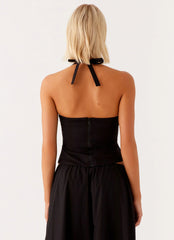 Cheryl Bustier Halter Top Black