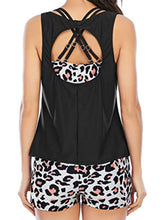 Hazel Blues® | Cutout Printed Round Neck Three-Piece Swim Set