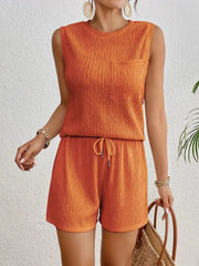 Hazel Blues® | Round Neck Tank Top and Shorts Set