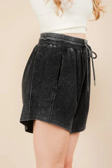 Hazel Blues® | VERY J Mineral Washed Comfy Baggy Shorts