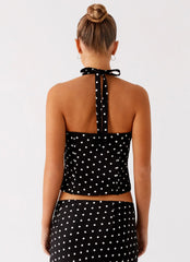 Breanne Top Black Polka Dot