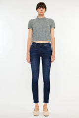 Hazel Blues® | Kancan High-Rise Slim Fit Raw Hem Ankle Jeans