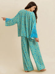 Hazel Blues® | Boho Open Front Kimono Top & Wide Leg Pants Set