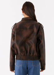 Chicago Bomber Jacket Chocolate