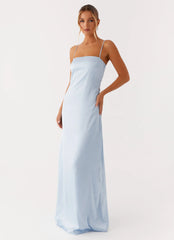 Aster Bloom Maxi Dress Blue