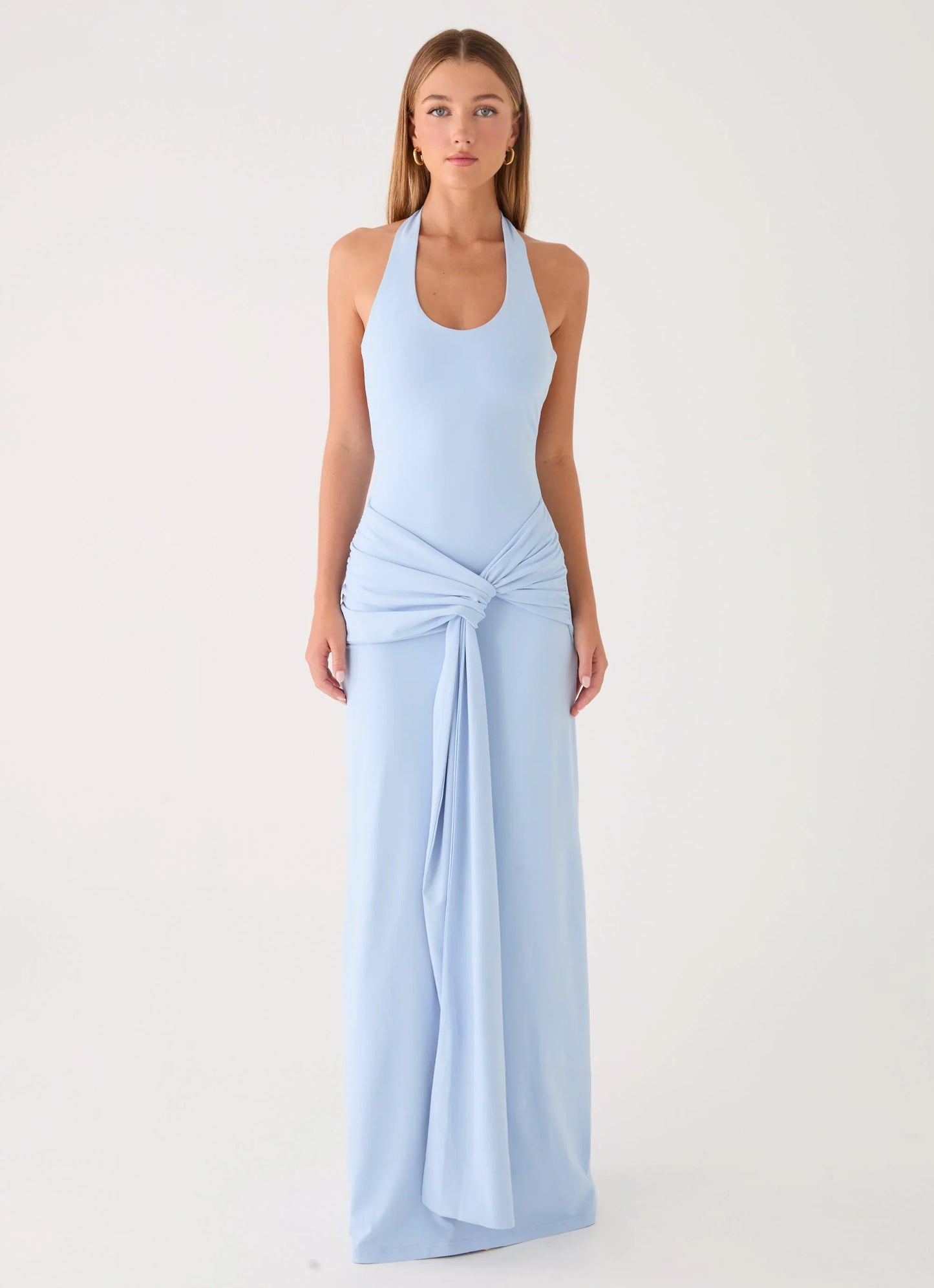 Cristal Halter Maxi Dress - Blue