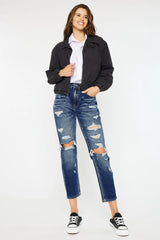 Hazel Blues® | Kancan High Rise Distressed Mom Fit Jeans