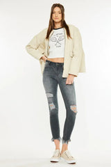 Hazel Blues® | Kancan High Rise Distressed Ankle Skinny Jeans