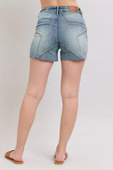 Hazel Blues® | Judy Blue High Waist Star Seam Detail Denim Shorts