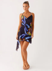Algarve Mini Dress Dark Floral
