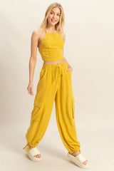 Hazel Blues® | HYFVE Crop Top and Cargo Pants Set