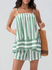 Hazel Blues® | Smocked Square Neck Cami and Shorts Set