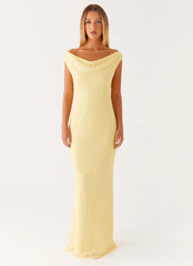 Brittany Chiffon Maxi Dress Pastel Yellow