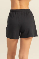 Hazel Blues® | HYFVE Drawstring Waffle Knit Front Pocket Shorts