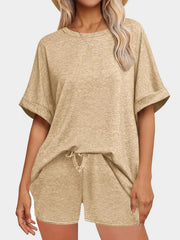 Hazel Blues® | Round Neck T-Shirt and Drawstring Shorts Set