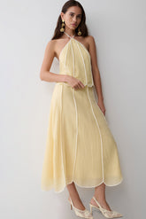 Georgia Panelled Midi Skirt - Butter