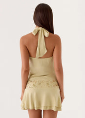 Aimee Mini Dress - Pale Olive