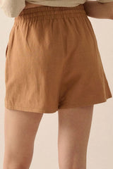 Hazel Blues® | Embroidered Boho Tasseled Drawstring Elastic Waist Casual Shorts