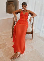 Blaze Maxi Skirt Fire Red