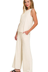 Hazel Blues® | Zenana Cotton Slub Tank & Pants Set