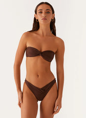 Delta Bandeau Bikini Top Brown