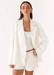 Asher Suiting Shorts White