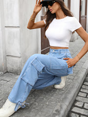 Hazel Blues® | Casual Wide Leg Cargo Jeans