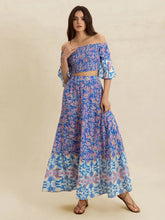 Hazel Blues® | Smocked Off-Shoulder Printed Top and Skirt Set