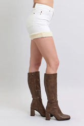 Hazel Blues® | Judy Blue High Waist Shearling Cuff Denim Shorts