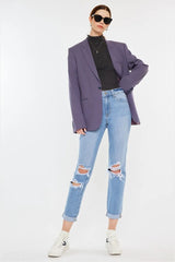 Hazel Blues® | Kancan High Rise Distressed Mom Jeans