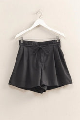 Hazel Blues® | HYFVE High-Waisted Washed Twill Paperbag Shorts