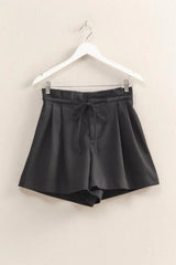 Hazel Blues® | HYFVE High-Waisted Washed Twill Paperbag Shorts