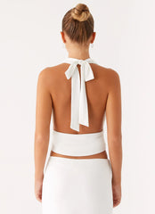 Ashi Cowl Top White