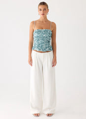 Alayna Sequin Top Aqua