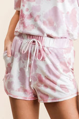 Hazel Blues® | BiBi Tie Dye Print Terry Shorts With Side Pockets