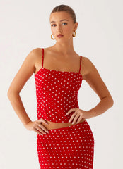 Bendita Top Red Polka Dot
