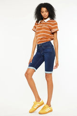 Hazel Blues® | Kancan Mid Rise Bermuda Denim Shorts
