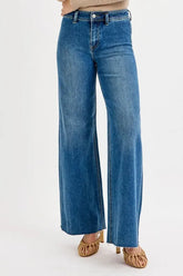 Hazel Blues® | RISEN High-Waisted Wide Leg Jeans