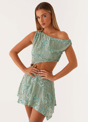 Aletta Sequin Mini Dress Mint