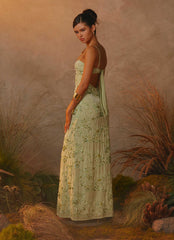 Celandine Beaded Maxi Dress Lime