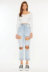 Hazel Blues® | Kancan Open Pack Paperbag Mom Jeans